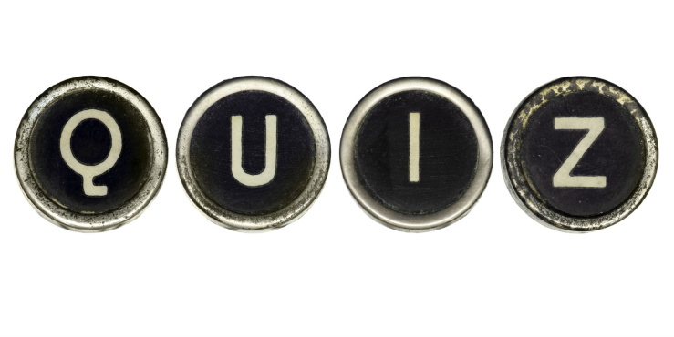 The word quiz spelt out in circled letters
