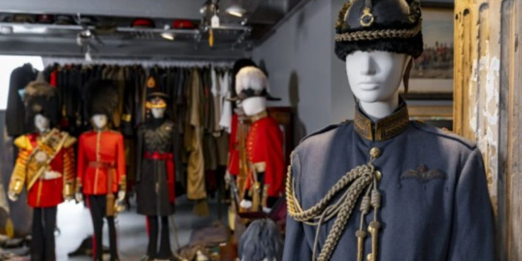 Collection of uniforms worn by armed services over the years