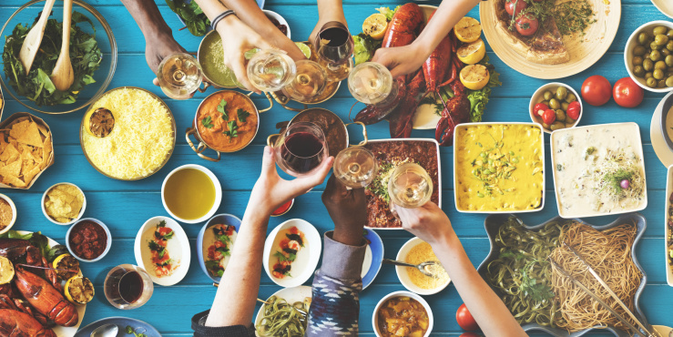 People sharing food together