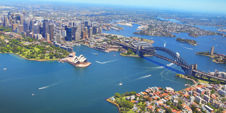 Sydney harbour aerial shot