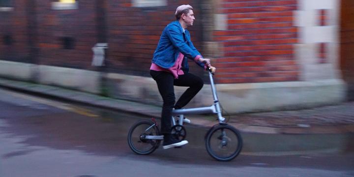 FLIT ebike - man riding in Cambridge