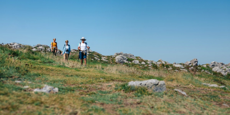 Three people walking