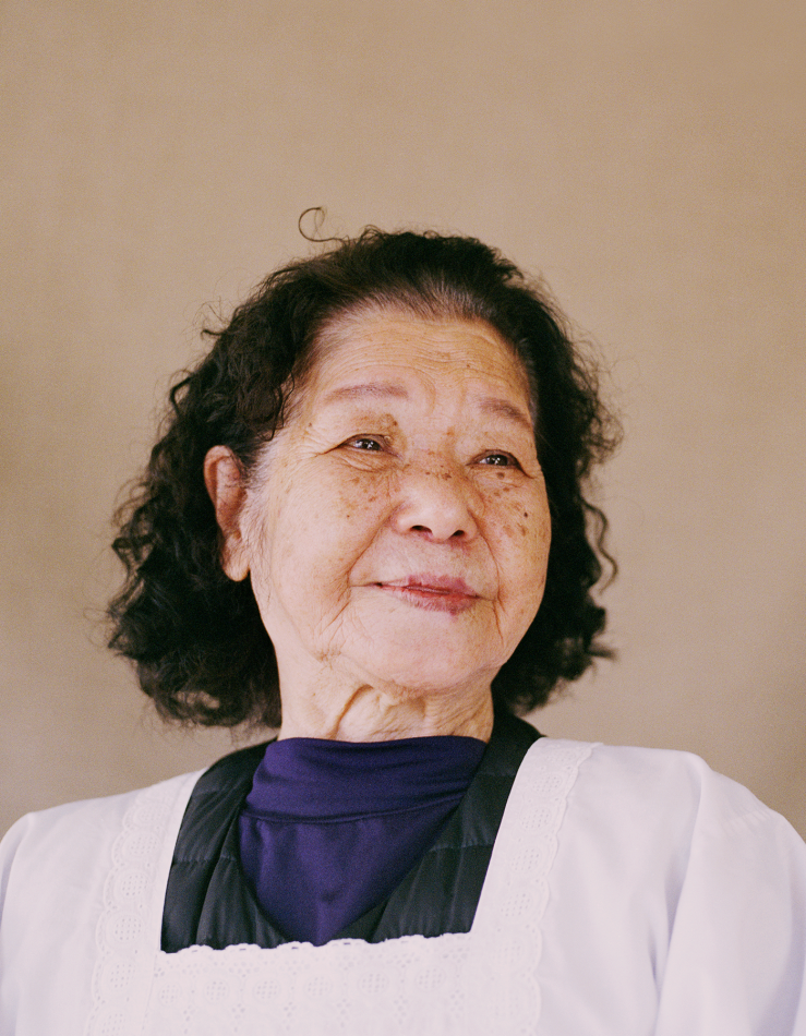 Yasuko Matsumoto (89) runs Ishikubiri, a restaurant where she makes fried tammu, a traditional Ryukyu snack made from a local fr