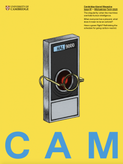 Cover of CAM 91, showing a HAL 9000 supercomputer wearing glasses