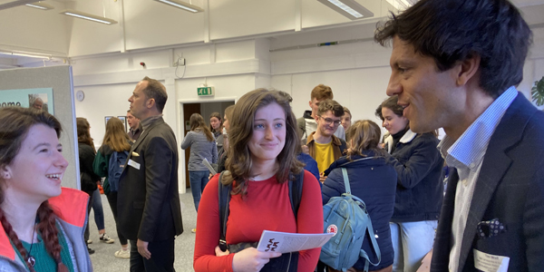 Tim Weil talking to students at the Part II open day in early March