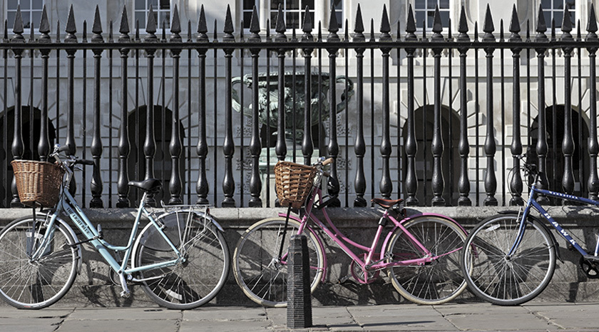 Bicycles outside of the Senate House Cambridge