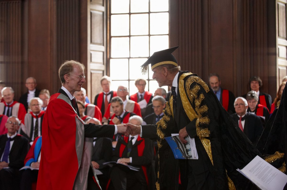 2010: as Chancellor of the University, the Duke confers an honorary Doctorate of Science on Sir Andrew Wiles.