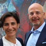 Dr Victoria Kimonides (Alumni Advisory Board member) and Gideon Fisher (Chairman of the Cambridge Club of Israel)