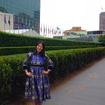 Esuna outside the UN headquarters in New York. 