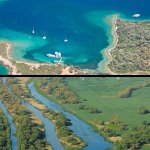 Aerial view of the Turkish Mediterranean coastline and Danube Delta