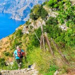 Italy Amalfi Coast - man walking 