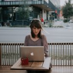 woman working outside