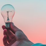 Lightbulb at dusk