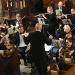 image taken from the inside of St Mary's of a concert