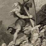 a druid playing the harp