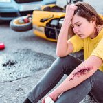 Female Still In Shock After Getting Hit By Car With Motorcycle