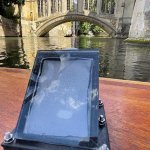 Device for making solar fuels on the River Cam near the Bridge of Sighs