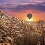 Balloon over goreme valley