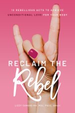 Front cover featuring a hand doing the 'rock on' sign with a pink painted nail, on a pink background