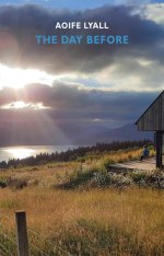 Book cover for The Day Before, featuring a rural, lakeside landscape with the sun shining through dark clouds.