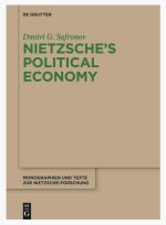 Nietzsche’s Political Economy book cover, brown background with green bold text