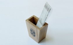 Cambridge Pen Pot with Pencils - Black logo