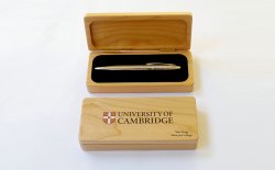 Wood Pen Can with velvet insert