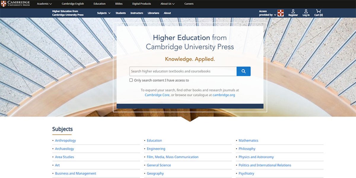 Higher Education website