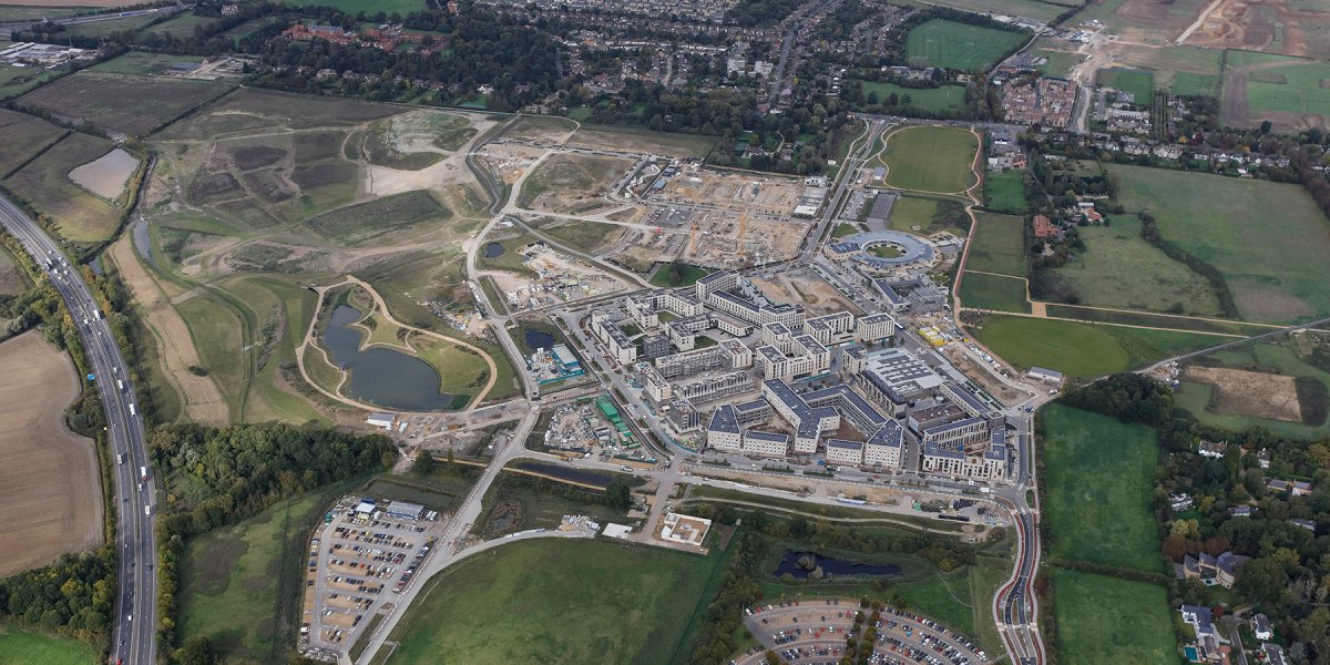 Aerial view of the development