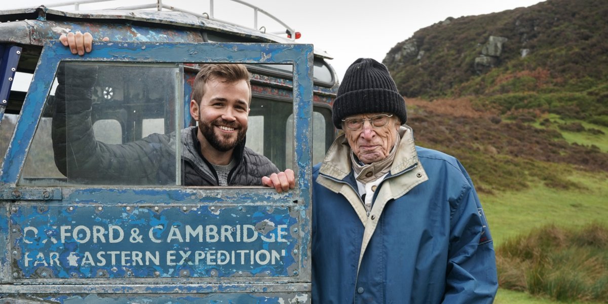 Alex Bescoby and Tim Slessor with the original Oxford Landrover