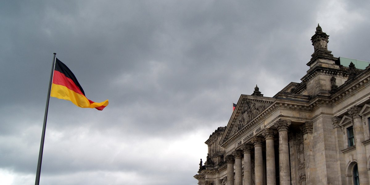 Reichstag building and German flag