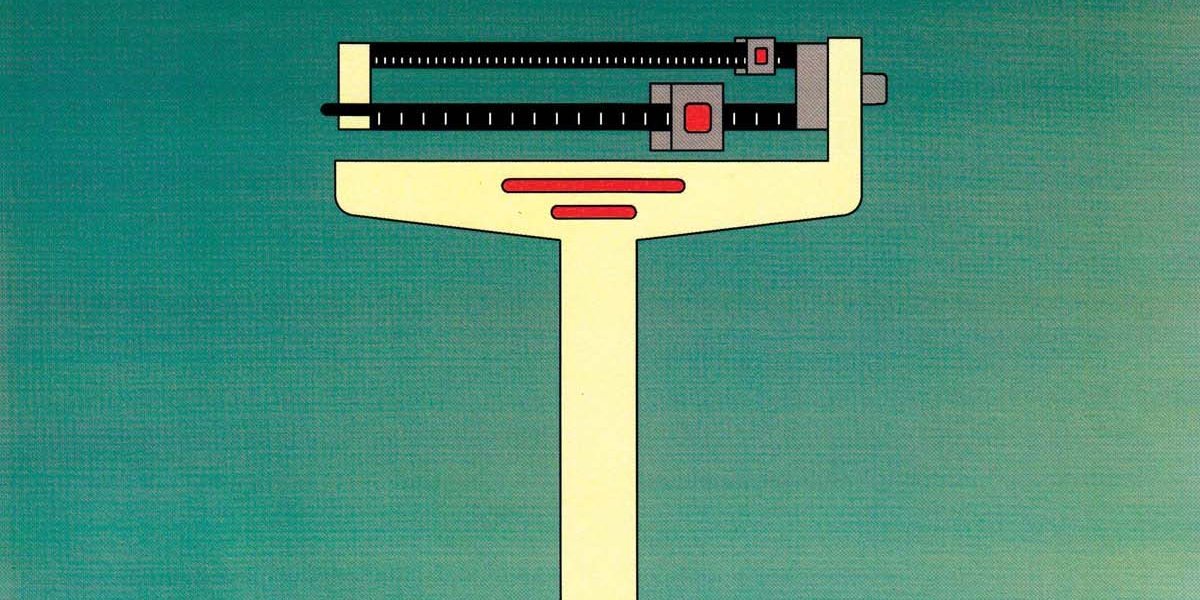 Towering weighing scales