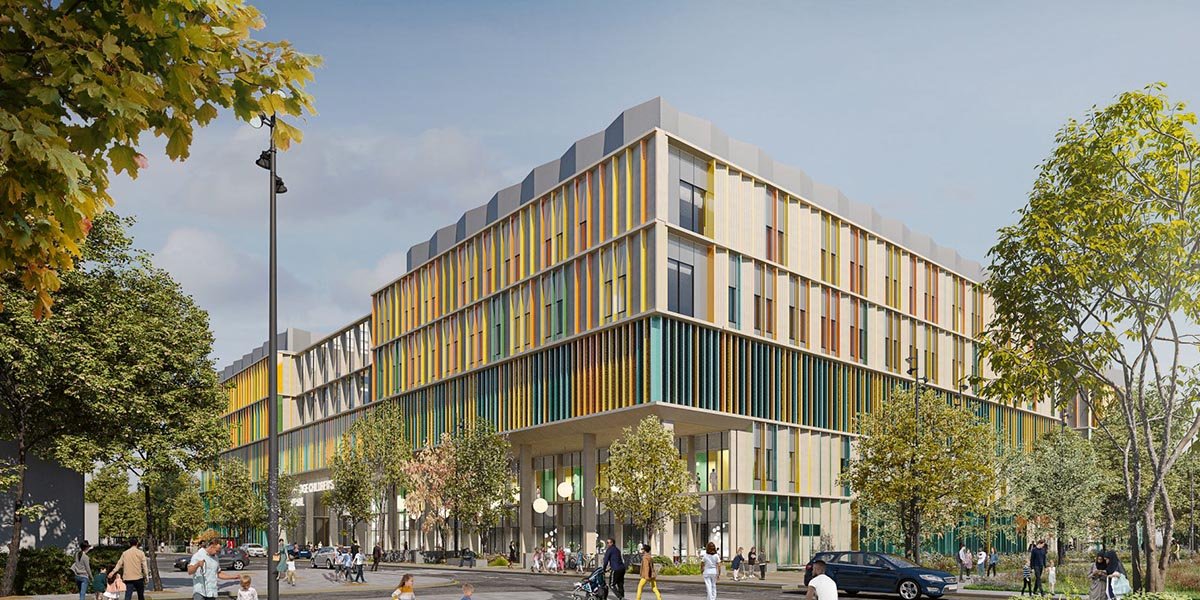 Architect's impression of the new Cambridge Children's Hospital.