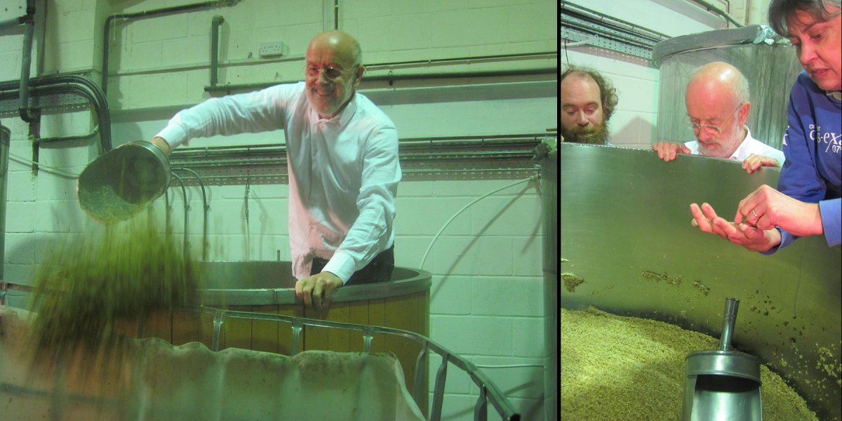 Composite image of the brewing process