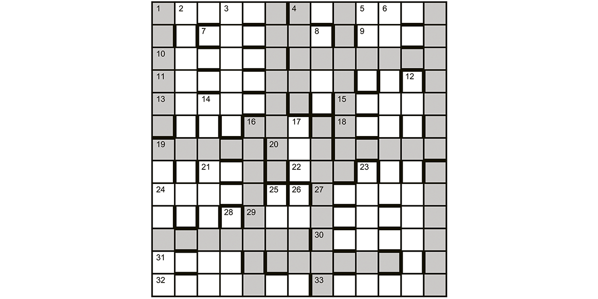 CAM 104's crossword grid - not yet completed.