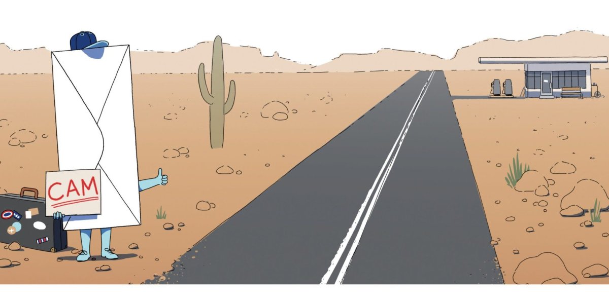 A letter hitch-hiking