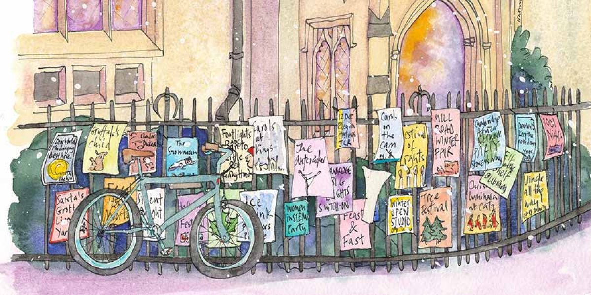Bikes outside Great St Mary's in winter by Naomi Davies
