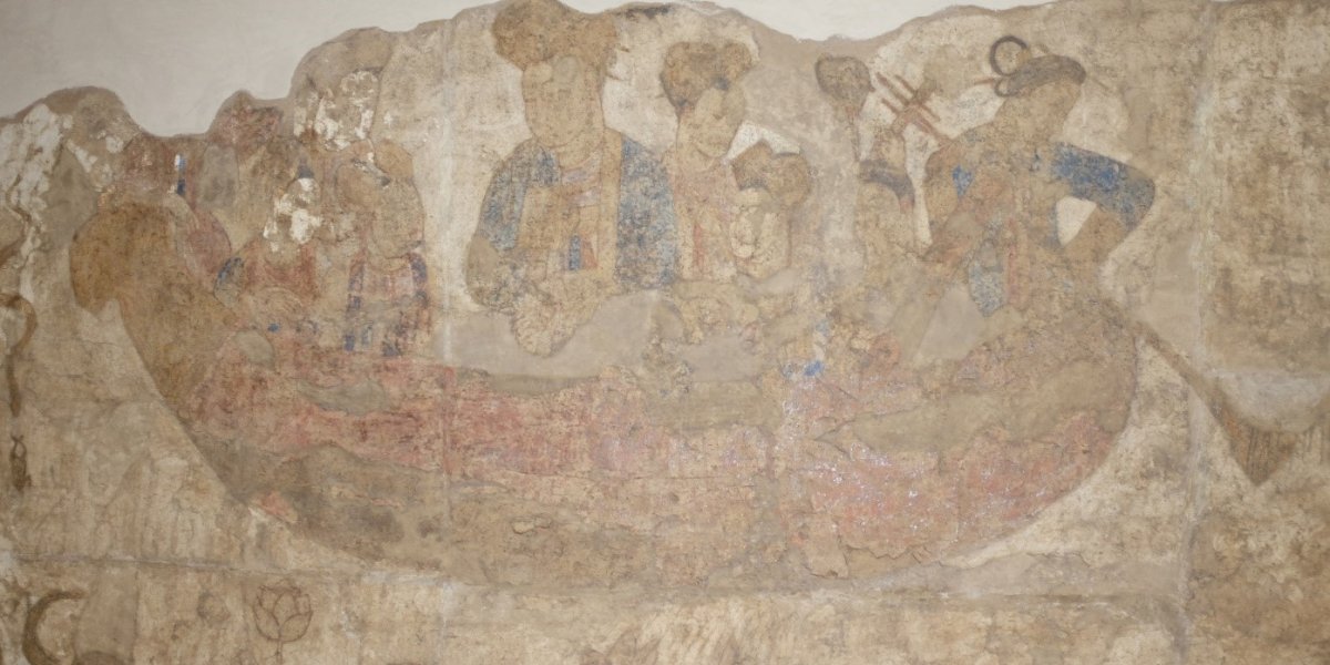 Sogdian mural, Afrāsiāb, Uzbekistan depicting Empress Wuzetian
