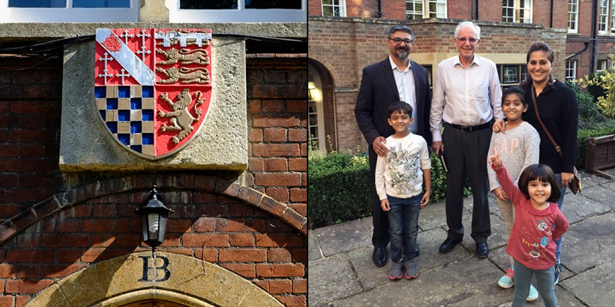 Sir Robert Brian Heap, with Dr Shehzad Jeeva and his wife, Amreen, and their children Amelle, Abran and Sibelle.