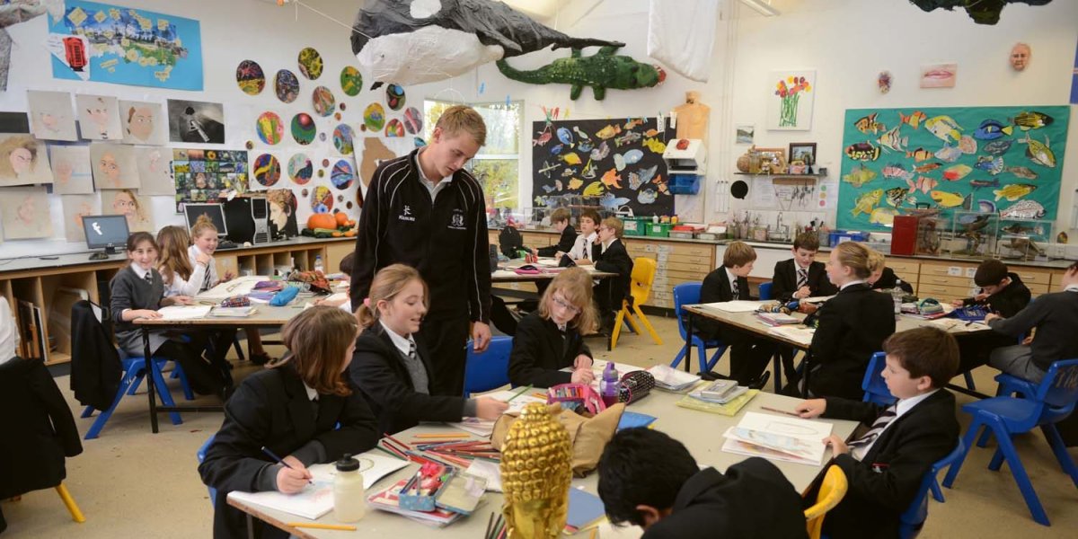 Teacher and students in classroom