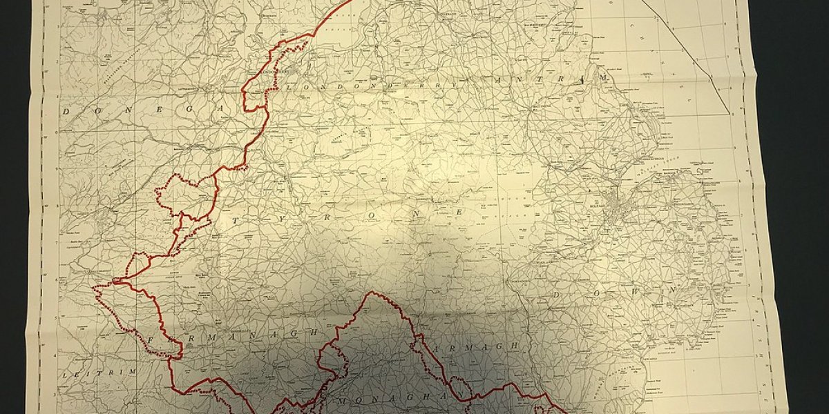 Map showing border between Ireland and Northern Ireland