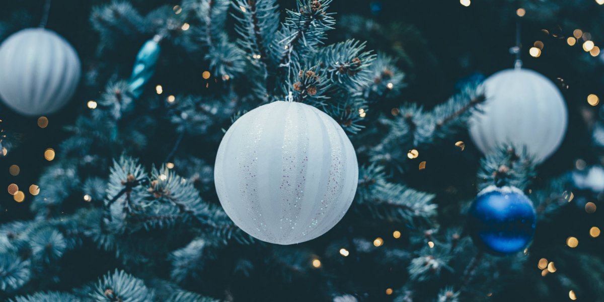 Christmas white bauble