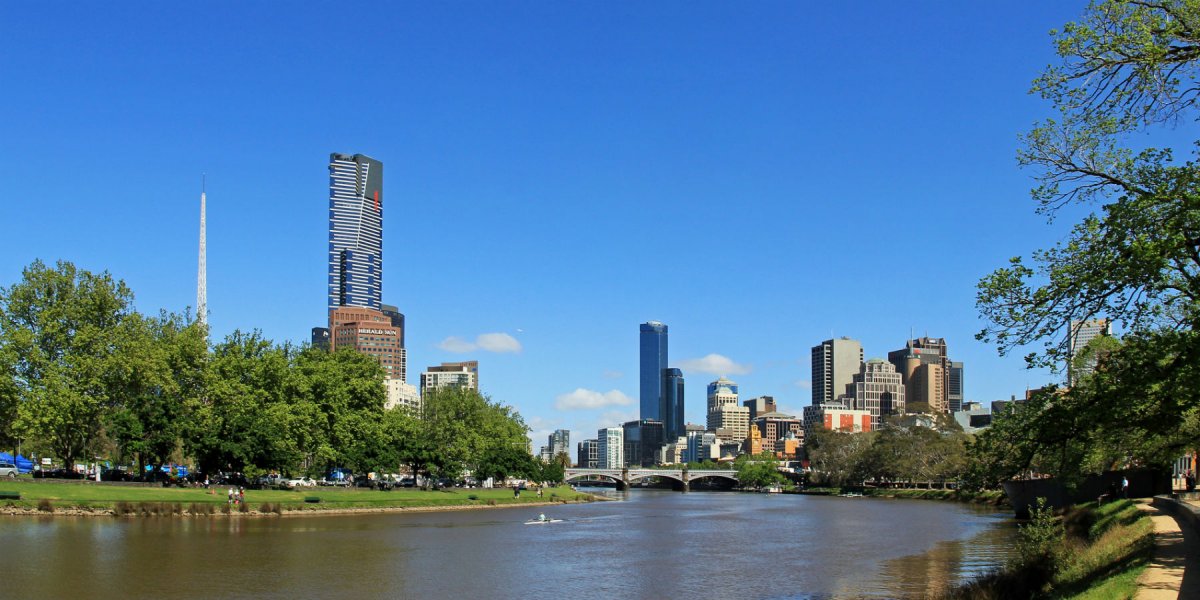 Melbourne Yarra River City Skyline