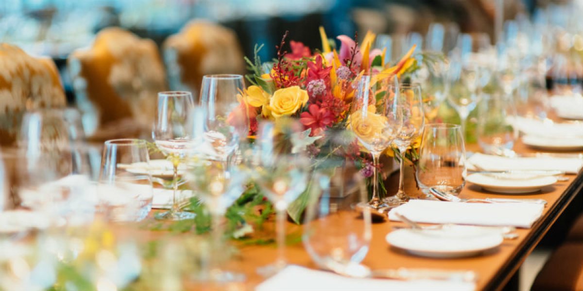 Image of a table setting with flowers