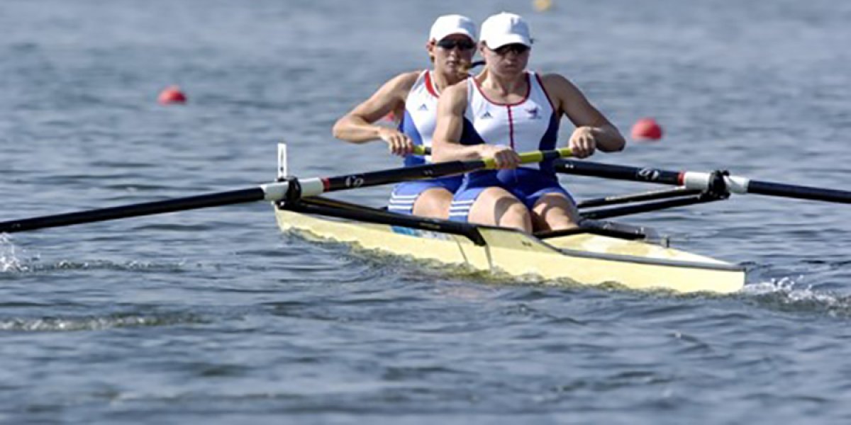 Cath Bishop in 2004 Athens Rowing heat