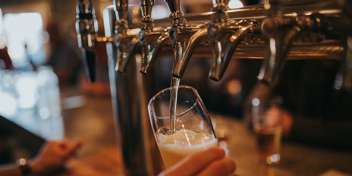 beer taps and glasses