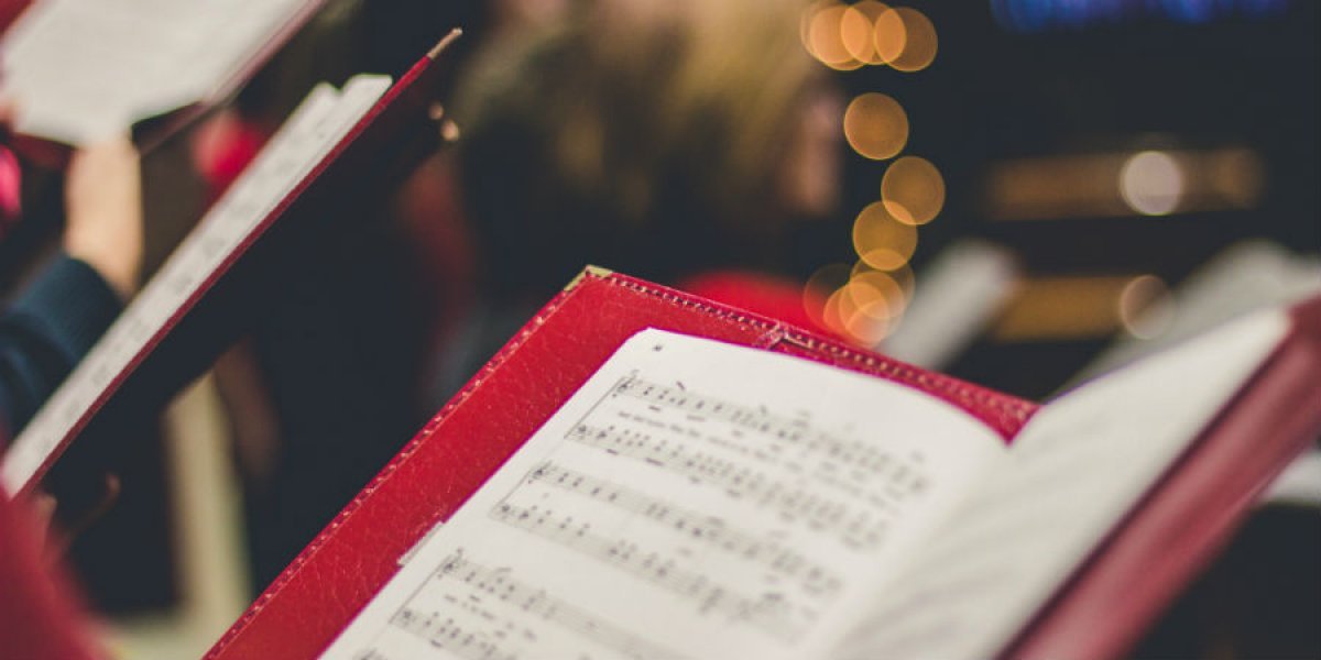 Choir folder with sheet music