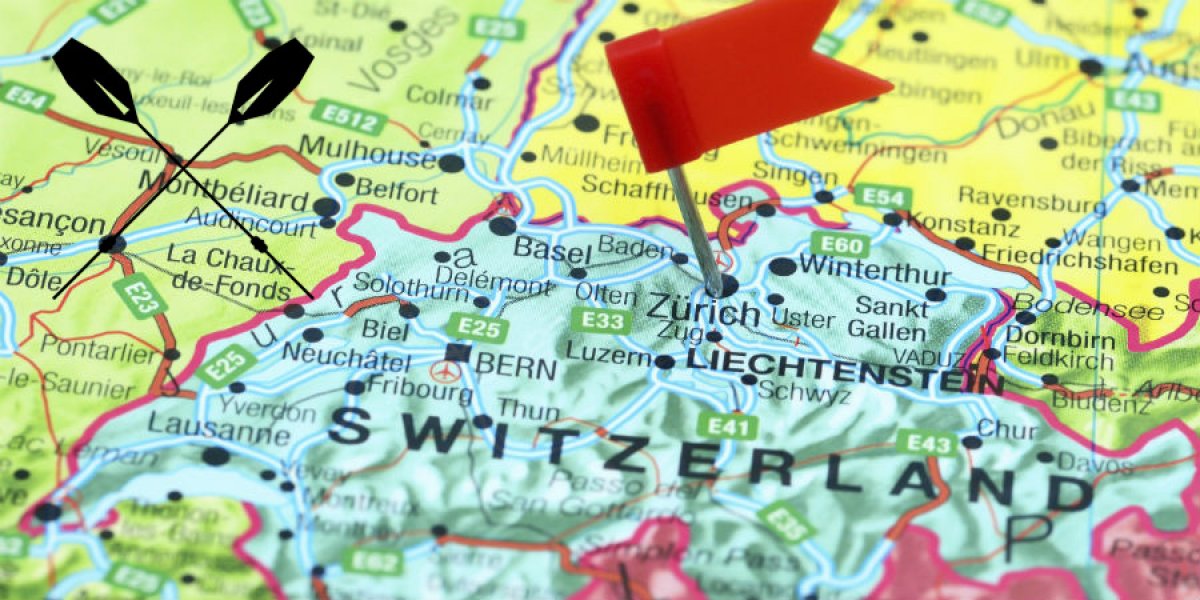 Map of Switzerland, with pin located at Zurich