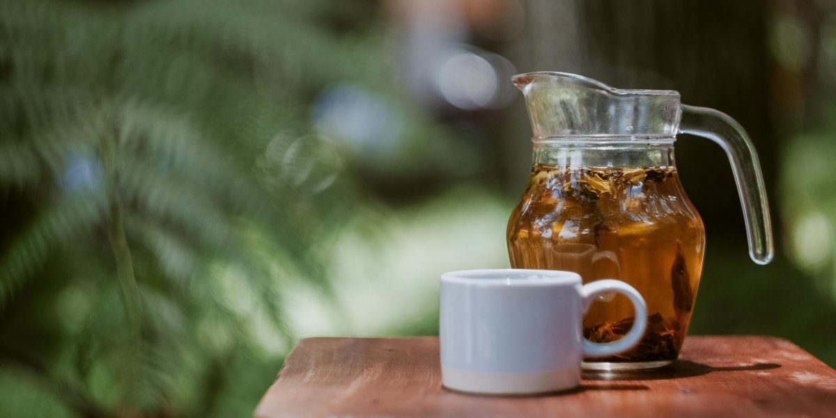 Tea in glass jug