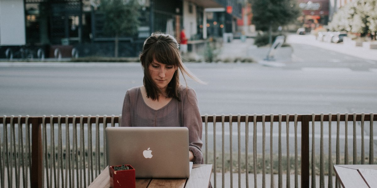 woman working outside